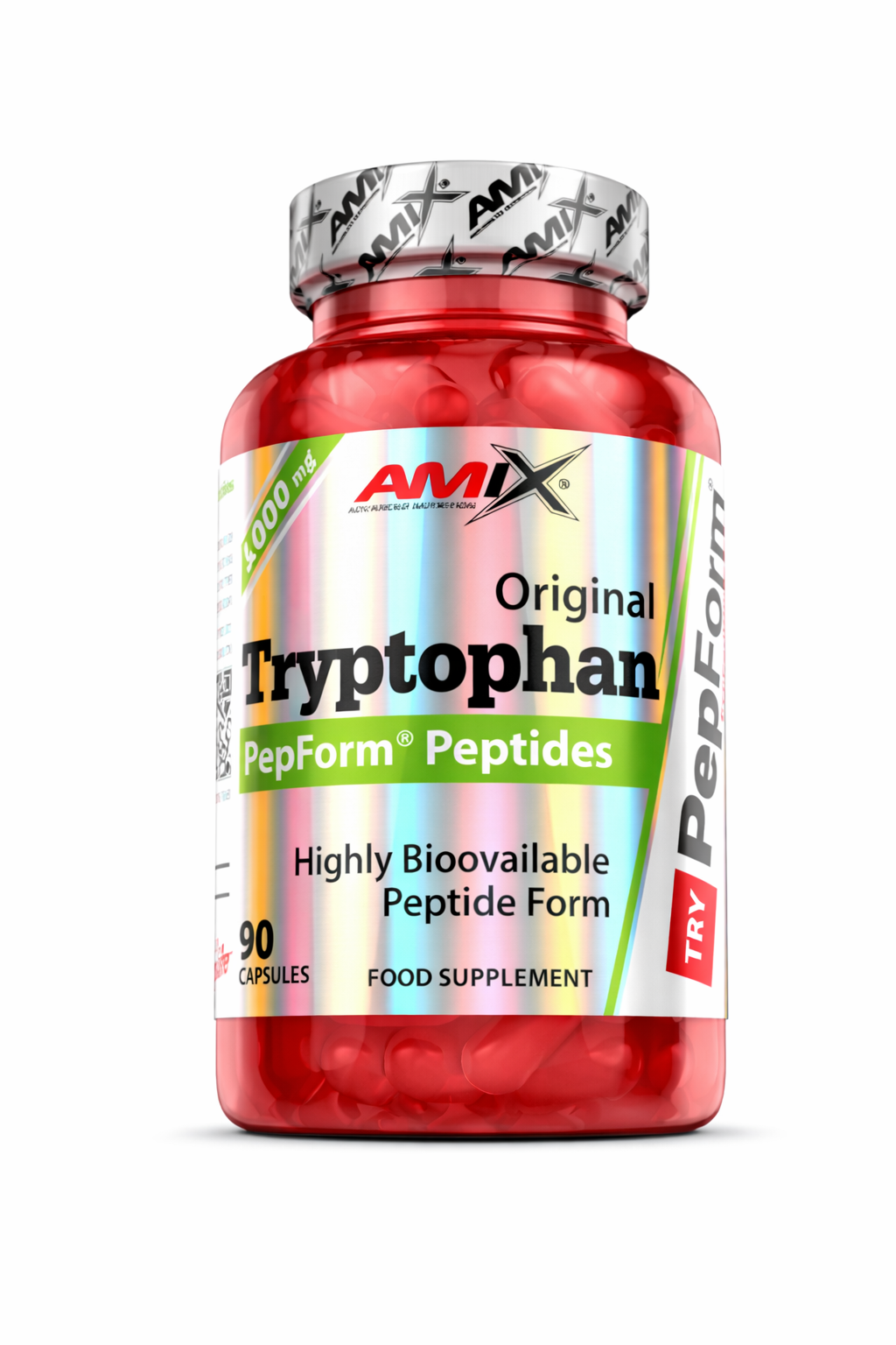 amix-tryptophan-pepform-peptides-500-mh-90-caps-90522170534764_1effe2301f.png Amix, Tryptophan PepForm Peptides 500 мг, 90 caps - Зображення 1